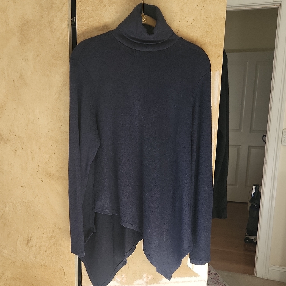 DG2 by Diane Gilman Navy Women's Turtleneck Sweater